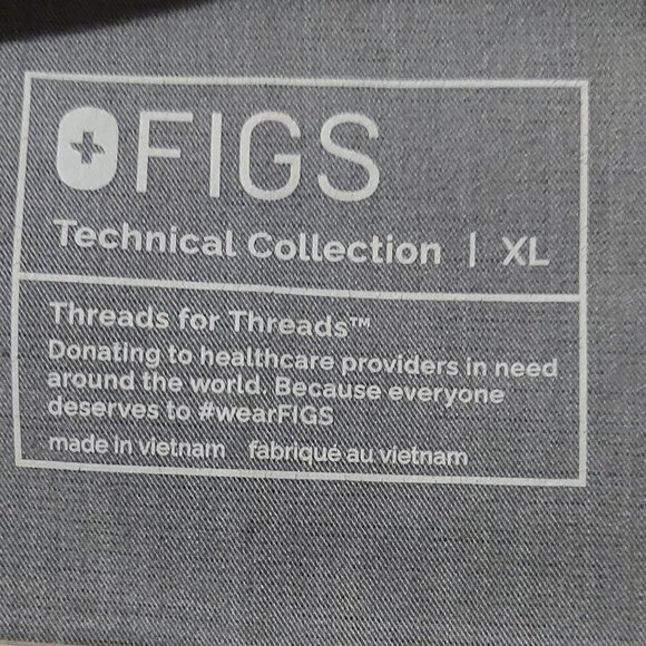 Figs Men's Leon 3 Pocket Grey Scrub Top SIZE XL - Picture 6 of 6